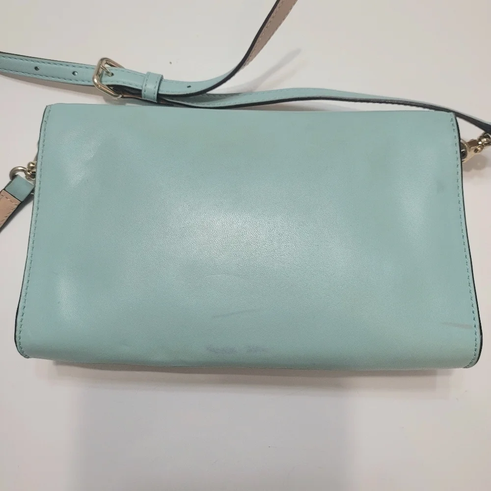 Kate Spade Juliana Leather Crossbody Purse Turquoise